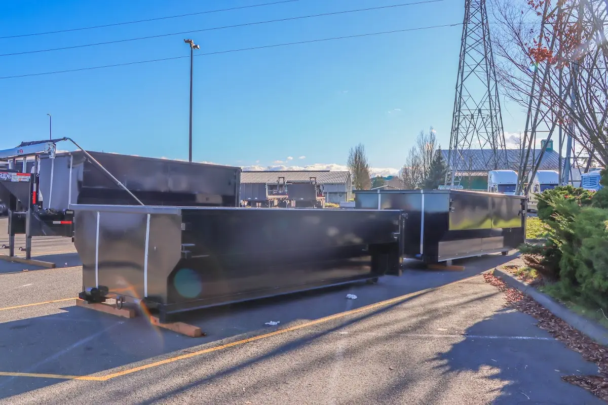 Roll-off dumpster ready for waste disposal at job site for 12 Yard Dumpster Rental in Naples Manor